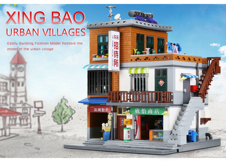 XingBao-01013-Genuine-Creative-MOC-City-Series-The-Urban-Village-Set-Building-Blocks-Bricks-Educational-legoing-Toys-Model-Gift-32831853380