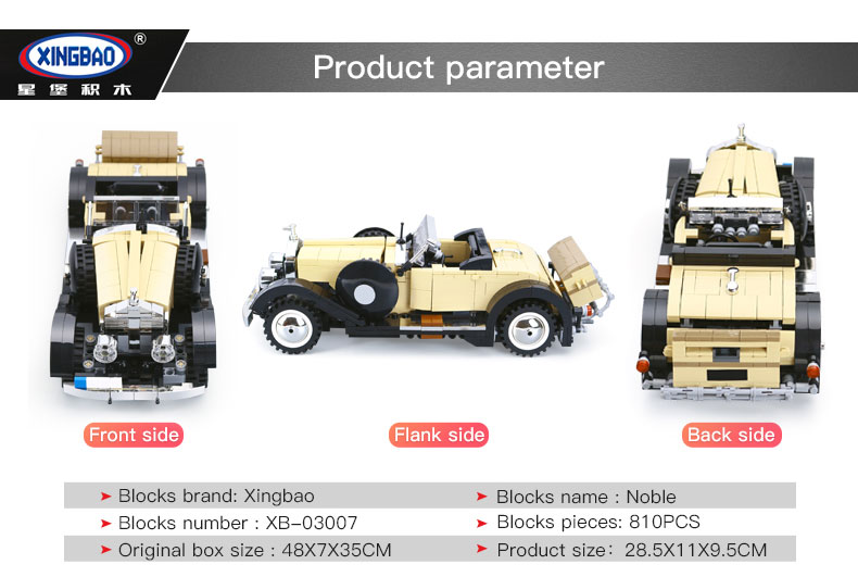 XingBao-03007-810Pcs-Creative-MOC-Technic-Series-The-Rolls-Royce-Noble-Set-Children-Educational-Building-Blocks-Bricks-Toy-Gift-32806910985