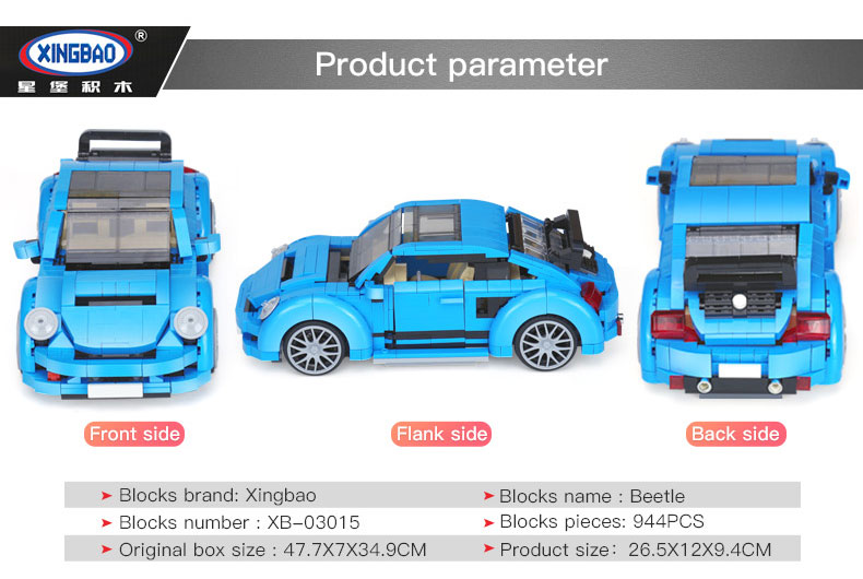 Xingbao-03015-944Pcs-New-Genuine-Creative-MOC-Technic-Series-The-Beetle-Car-Set-Children-Educational-Building-Blocks-Bricks-Toys-32818016904