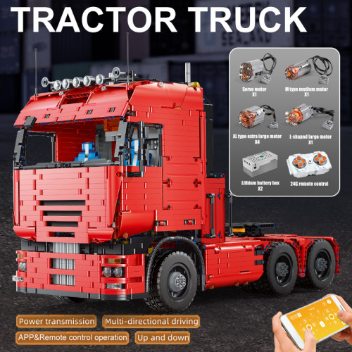 19005 MOULD KING Motorized Tractor Truck and Trailer  |SPORT CAR