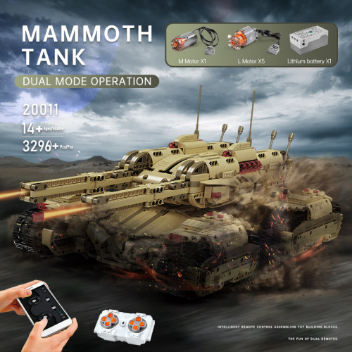 MOULD KING 20011 The High-Tech MOC Motorized Mammoths Tank  | MOC