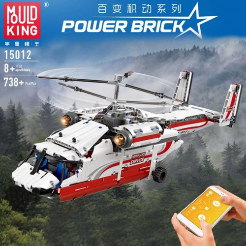 15012 THE MOULD KING HELICOPTER IN WHITE-RED | ACG