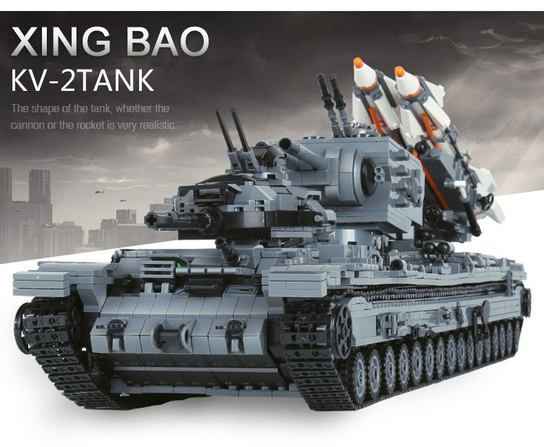 XingBao-06006-3663Pcs-Creative-MOC-Military-Series-The-KV-2-Tank-Set-children-Educational-Building-Blocks-Bricks-Toys-Model-Gif-32859448281
